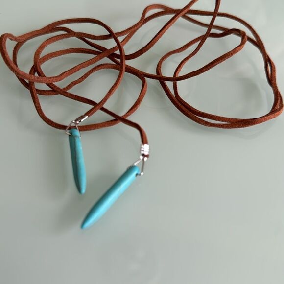 Brown Leather Necklace A1393 - Picture 4 of 4
